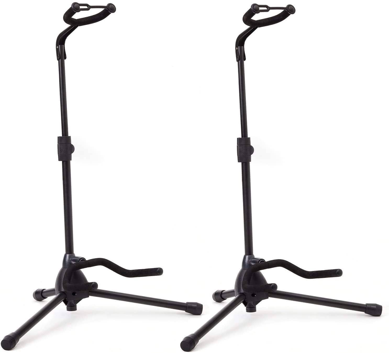 Universal Guitar Stand by Hola! Music – Fits Acoustic, Classical, Electric, Bass Guitars, Mandolins, Banjos, Ukuleles and Other Stringed Instruments – Black 15