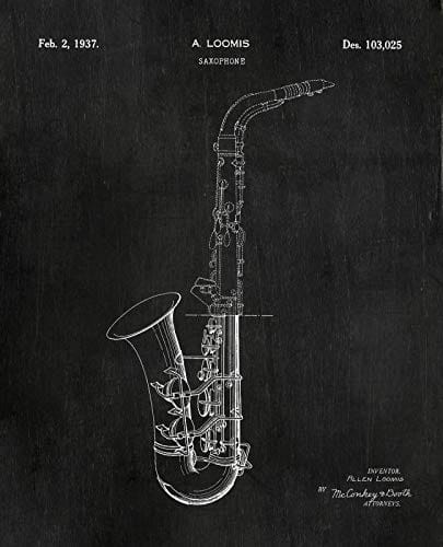 Jazz Instruments Patent Wall Art Prints Set of 8(8×10) Gifts for Musicians Music Studio Decoration UNFRAMED 4