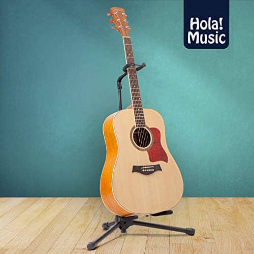 Universal Guitar Stand by Hola! Music – Fits Acoustic, Classical, Electric, Bass Guitars, Mandolins, Banjos, Ukuleles and Other Stringed Instruments – Black 3