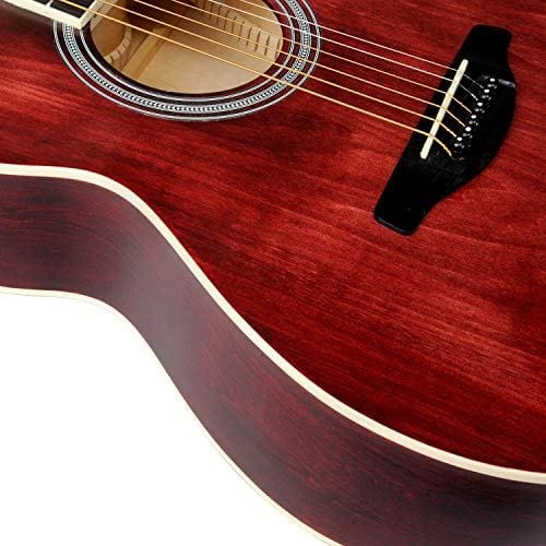 WINZZ 3/4 Dreadnought Acoustic Guitar Bundle with Online Lessons, Bag, Metronome Tuner, Wall-mounted Hanger, Strap, Picks & Cleaning Cloth,36 Inches Right Handed, Dark Hunter Green – Red 46