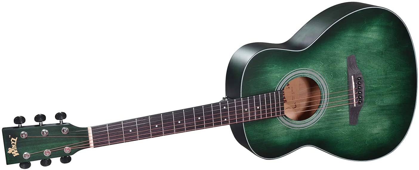 WINZZ 3/4 Dreadnought Acoustic Guitar Bundle with Online Lessons, Bag, Metronome Tuner, Wall-mounted Hanger, Strap, Picks & Cleaning Cloth,36 Inches Right Handed, Dark Hunter Green 14
