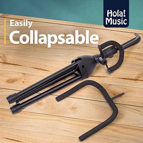 Universal Guitar Stand by Hola! Music – Fits Acoustic, Classical, Electric, Bass Guitars, Mandolins, Banjos, Ukuleles and Other Stringed Instruments – Black 5