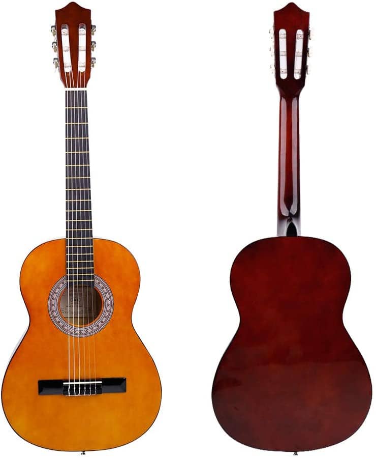 Beginner Guitar Acoustic Classical Guitar 3/4 Junior Size 36 inch Kids Child Student Guitar 6 Nylon Strings Guitar Starter Kits with Waterproof Bag Guitar Clip Tuner Strap Picks Wipe 16