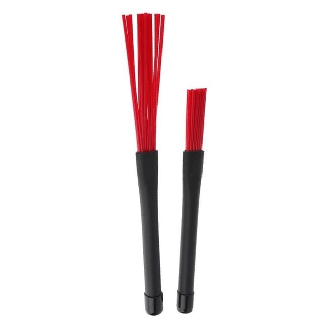 2pcs/set Retractable Nylon Jazz Drum Brushes 23cm Drum Sticks Percussion Drumsticks With Rubber Handles Musical Accessories|Parts & Accessories – Red 8
