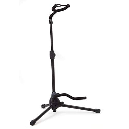Universal Guitar Stand by Hola! Music – Fits Acoustic, Classical, Electric, Bass Guitars, Mandolins, Banjos, Ukuleles and Other Stringed Instruments – Black 1