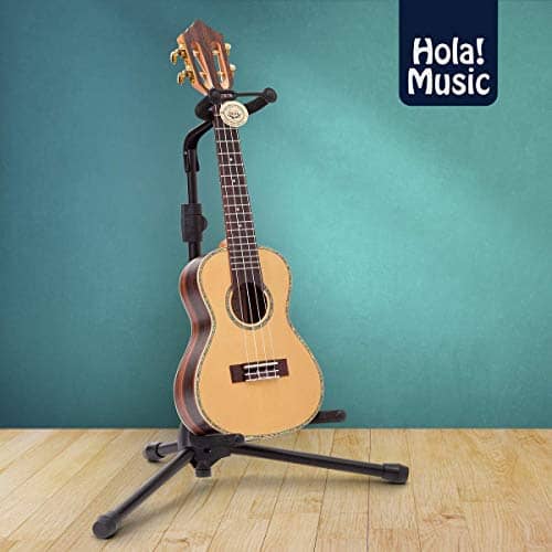 Universal Guitar Stand by Hola! Music – Fits Acoustic, Classical, Electric, Bass Guitars, Mandolins, Banjos, Ukuleles and Other Stringed Instruments – Black 6