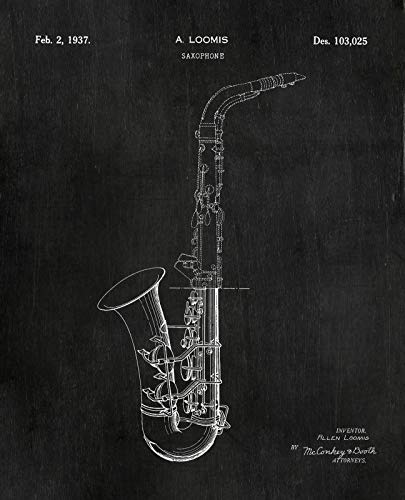 Jazz Instruments Patent Wall Art Prints Set of 8(8×10) Gifts for Musicians Music Studio Decoration UNFRAMED 4