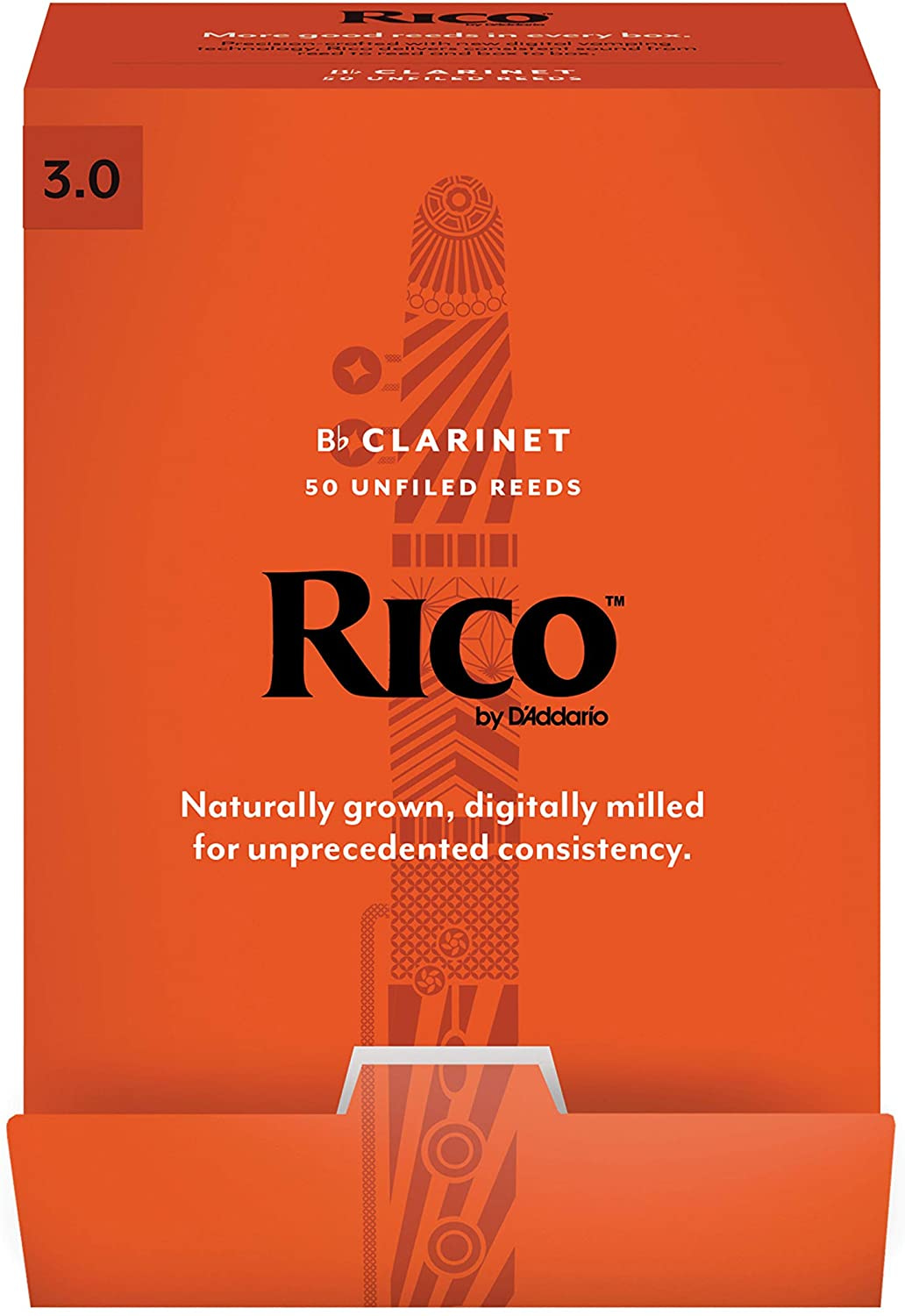 Rico Bb Clarinet Reeds, Strength 3.0, 10-pack 13