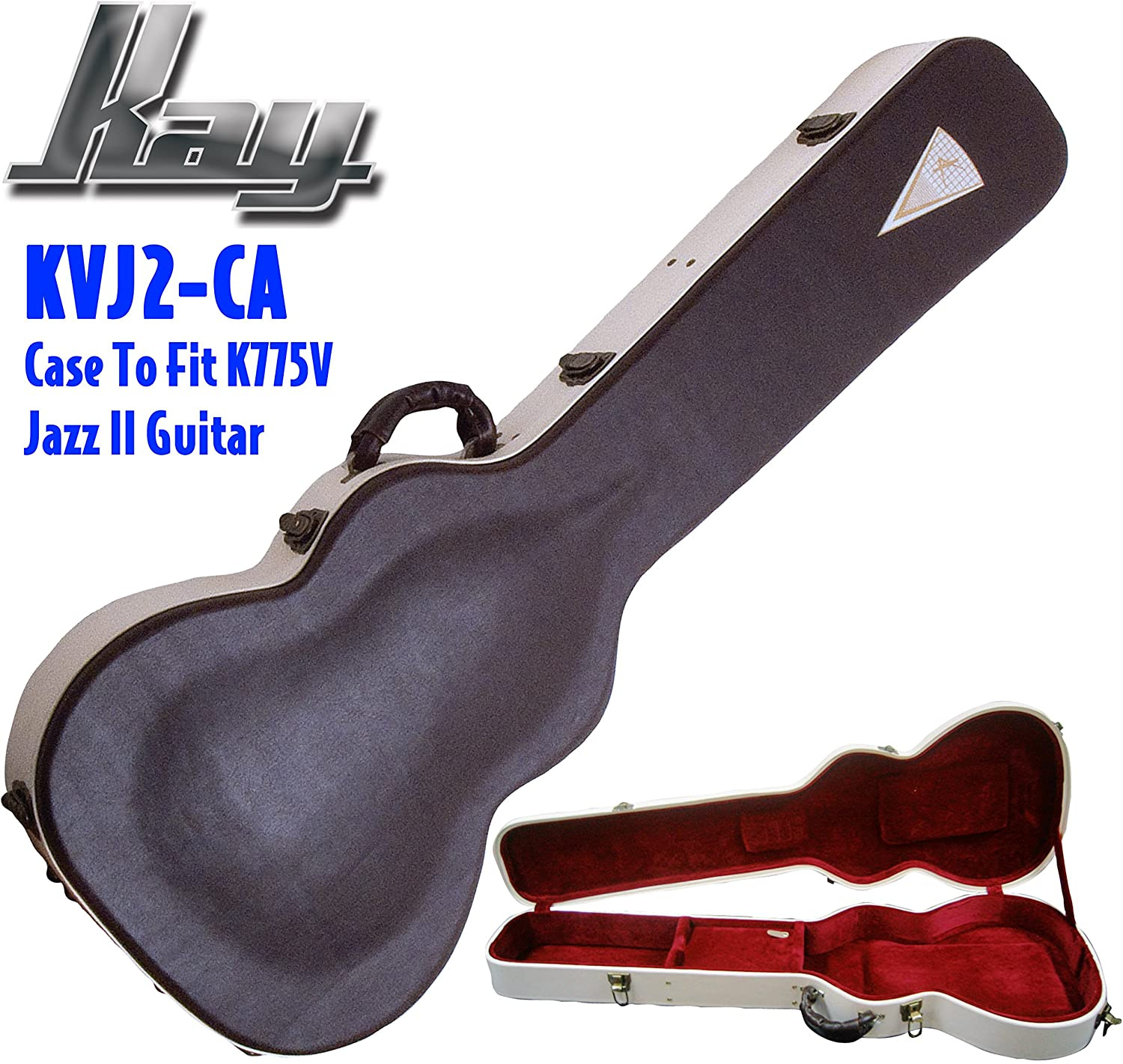 Kay Vintage Reissue Jazz II Tri-Chambered Semi Hollowbody Ice Tea Sunburst With Case, Right, K775VS, Guitars 14