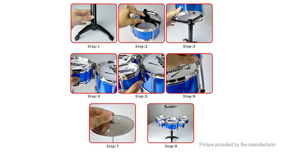 Simulation Jazz Drum Set Kids Percussion Instruments Toy 2