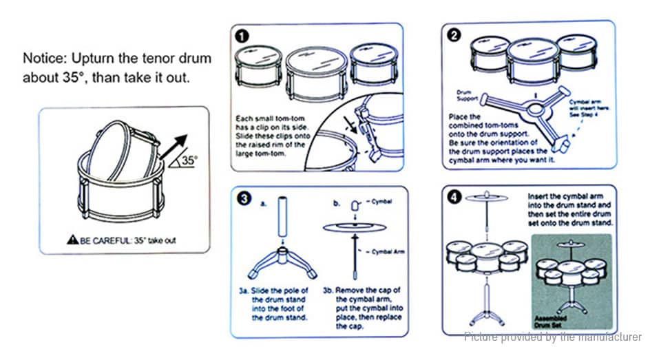Simulation Jazz Drum Set Kids Percussion Instruments Toy 7