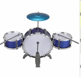 Children Kids Jazz Drum Set Kit Musical Educational Instrument Toy 3/5/6 Drums + 1 Cymbal with Small Stool Drum Sticks for Kids|Drum – 3 drums blue 11