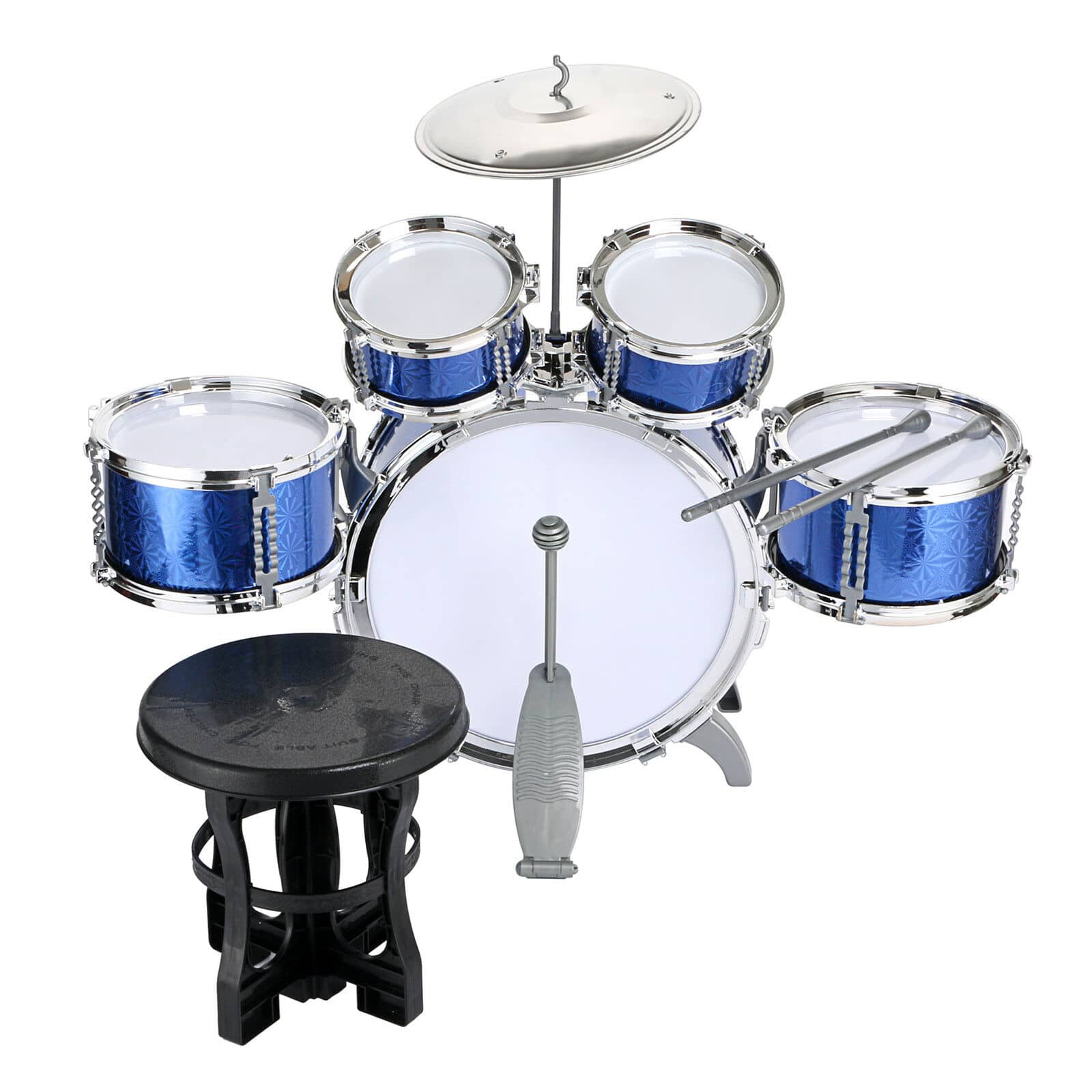 Children Kids Jazz Drum Set Kit Musical Educational Instrument Toy 3/5/6 Drums + 1 Cymbal with Small Stool Drum Sticks for Kids|Drum 4