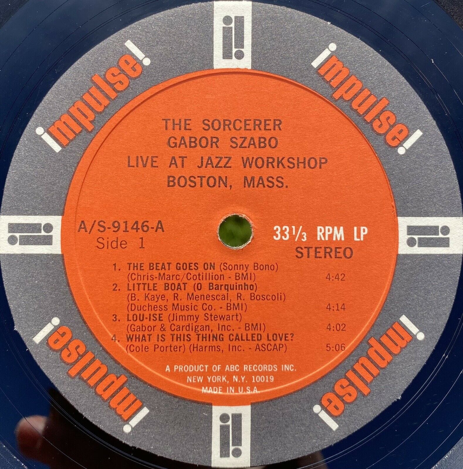 Gabor Szabo OG 1967 Stereo The Sorcerer RARE JAZZ IMPULSE LP Vinyl Record 6