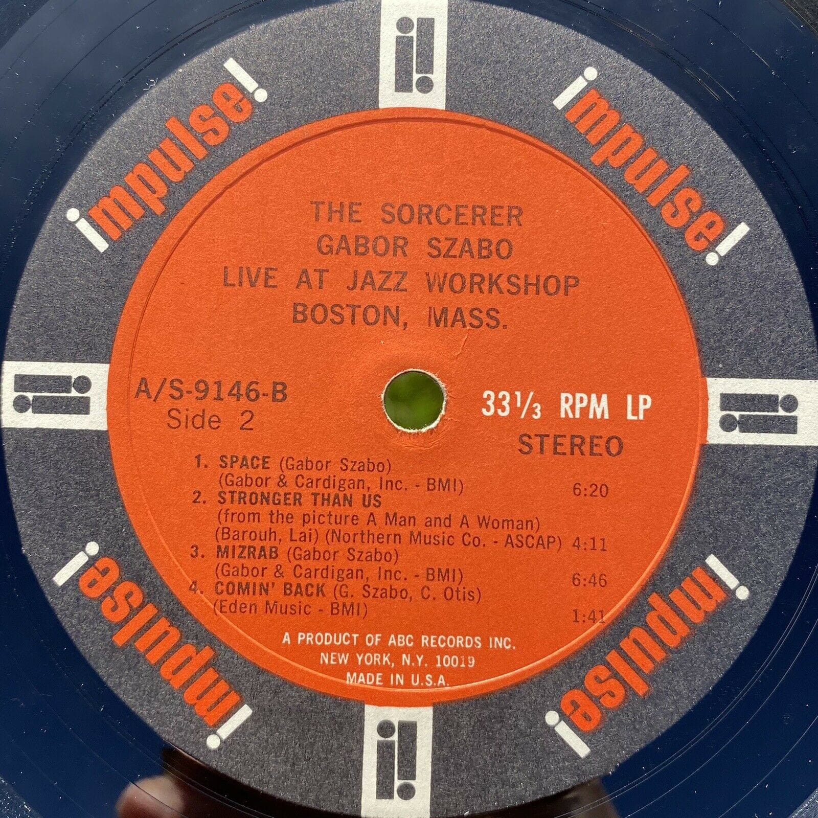 Gabor Szabo OG 1967 Stereo The Sorcerer RARE JAZZ IMPULSE LP Vinyl Record 7