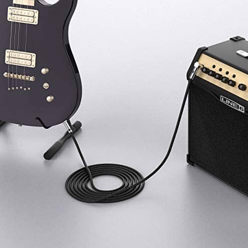 Guitar Cable 10ft New bee Electric Instrument Cable Bass AMP Cord for Electric Guitar, Bass Guitar, Electric Mandolin, Pro Audio (1/4 inch Right Angle to Straight, Black) 5
