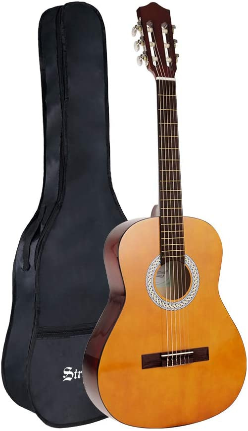 Strong Wind Classical Acoustic Guitar 36 Inch Nylon Strings Guitar Beginner Kit for Students Children Adult 18